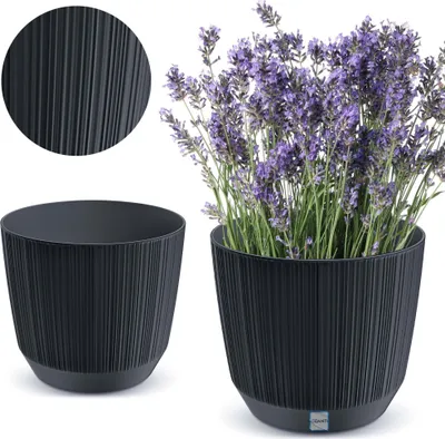 Obrázok produktu pre Kvetináč pre domácnosť 19,5 cm Ryfo na okenný parapet Antracit