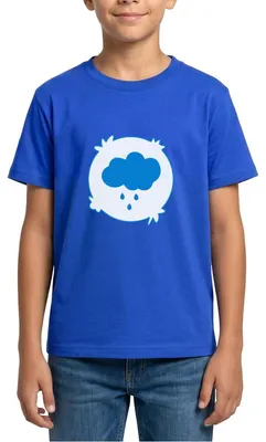 Produktbild von Spreadshirt Bärchi Glücksbär Regenwolke Wolke Regen Blau Karneval Teenager T-Shirt, 152/164 (12-14 Jahre), Royalblau