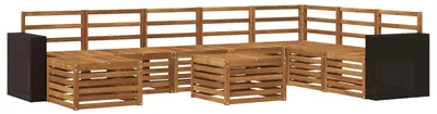 Produktbild von “2026 Modern“ Braun Outdoor-Sofagarnitur 9 pcs Natur Massivholz Akazie - Designermöbel 77146 - Gartensofas
