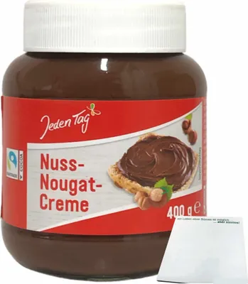 Produktbild von Jeden Tag Nuss-Nougat-Creme (400g Glas) + usy Block