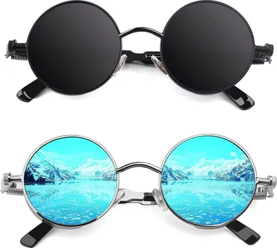 Obrázek produktu pro CGID Retro kulaté sluneční brýle polarizované UV400 Vintage steampunk kovový rám