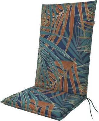 Produktbild von Stuhlauflage Hochlehner Doppler Living 119x48x6 cm, Blumenmuster, orange blau