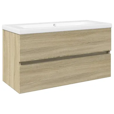 Produktbild von 2-tlg. Badmöbel-Set Keramik und Holzwerkstoff