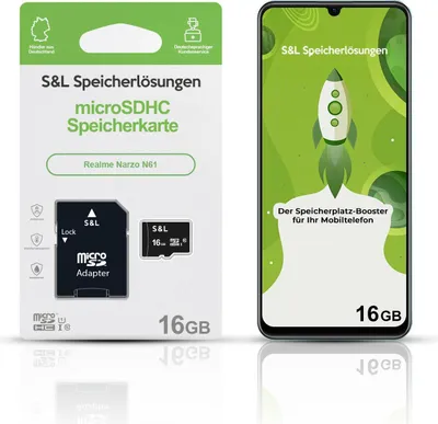 Produktbild von microSD Speicherkarte S&L für Realme Narzo N61 - Speicherkapazität: 16 GB