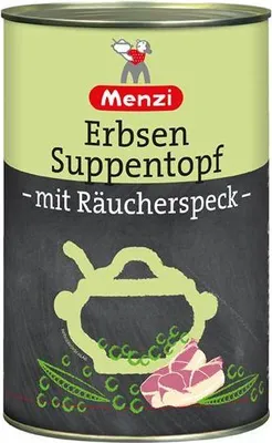 Produktbild von Menzi Erbsen Suppentopf 4200 G Dose Intensiver Geschmack Tafelfertig Lactosefrei Frei von Ei