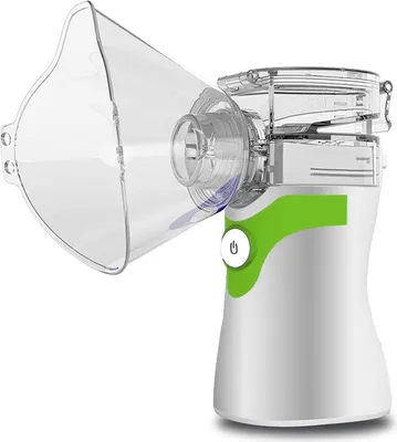 Image de Inhalateurs de vapeur automatiques Mini humidificateur à ultrasons Mesh Vaporizer avec masques et embouts buccaux Inhalator (Vert)