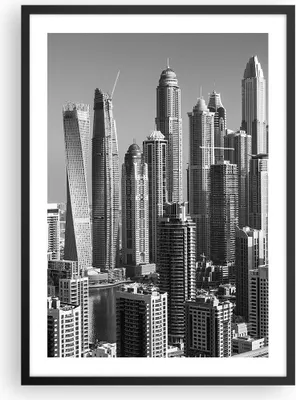 Produktbild von Gerahmtes Poster - Schwarzer Rahmen - Wolkenkratzer Fotografie Dubai - 50x70 cm - Wand Bild - Wanddeko - Wandbilder - Kunstposter - Wandposter - Bilderrahmen - Bilder - Kunstdruck - P2BPA50x70-4388