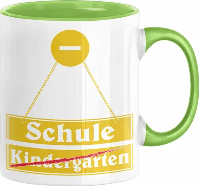 Produktbild von Einschulung Tasse Geschenk für Jungs Jungen 1. Schultag Grundschule (Grün)
