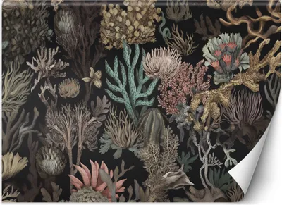 Immagine prodotto di Murale XXL coralli e carta da parati per pareti 450x315 cm colore Grigio tema Natura e botanica