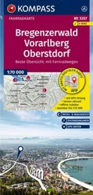 Obrázek produktu pro KOMPASS Cyklomapa 3357 Bregenzerwald, Vorarlbersko, Oberstdorf 1:70 000