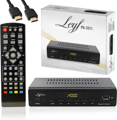 Immagine prodotto di LEYF PA-2211 Ricevitore via cavo DVB-C TV digitale via cavo Full HD (DVB-C / C2, HDTV, DVB-T/T2, HD, SCART, USB) + cavo HD,