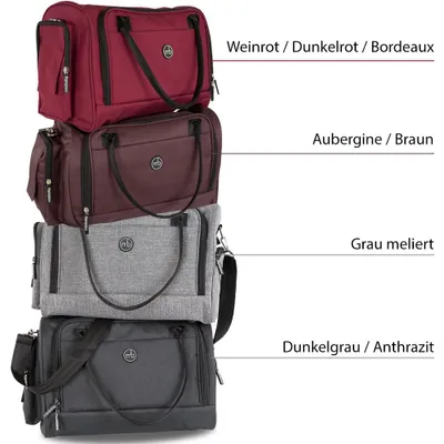 Produktbild von Wickeltasche mit Wickelunterlage wasserabweisend Baby Windeltasche Umhängetasche, Farbe:Weinrot