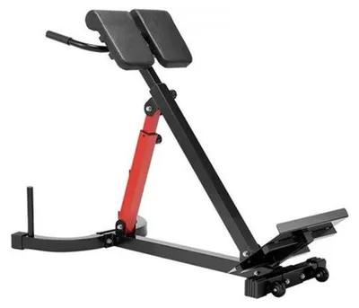 Productafbeelding van Multifunctionele Halterbank Hyperextension Bank - Zwart Rood - Koolstofstaal - 158 kg Draagvermogen - Romeinse Stoel - Fitnessapparaat