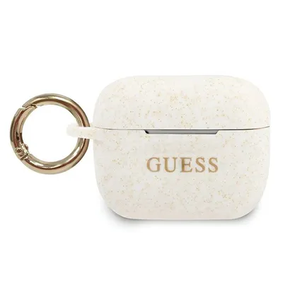 Produktbild von Guess Apple Tasche GUACAPSILGLWH AirPods Pro Hlle wei/wei Silikon Glitter