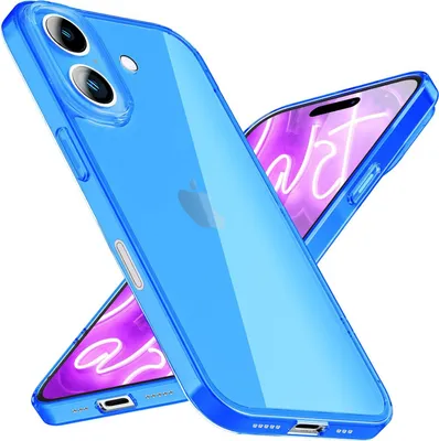 Image de Étui en silicone NALIA Neon pour iPhone 16 – Couleur vive et protège-objectif – VIBE (étui transparent) – Marque berlinoise – Bleu