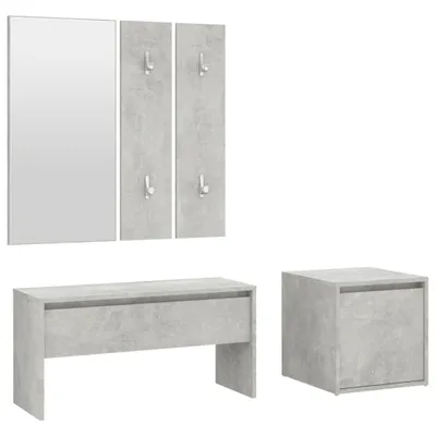 Image de vidaXL Ensemble de vestiaires gris béton bois composite