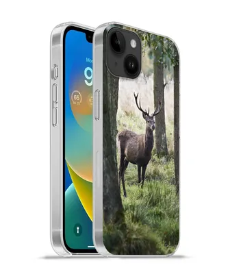 Produktbild von MuchoWow® Handyhülle Schutzhülle Hülle für Apple iPhone 14 Plus - Soft case Hirsche - Bäume - Gras Silikon Softcase Handy Hülle - Abbildung