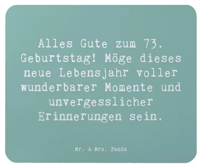 Produktbild von Mr. & Mrs. Panda Mauspad Spruch 73. Geburtstag - Meeresbrise - Geschenk, laptop mousepad, Happy Birthday, Ehrentag, einzigartig, pc, Glückwunsch, Mouse Pad, Wertschätzung
