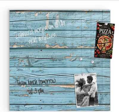 Produktbild von Magnettafel 30x30cm Pinnwand Whiteboard beschreibbar - Verwittertes Holz