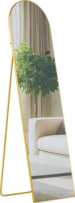 Produktbild von Standspiegel MALAGA - Glas Gold glanz 40x3x140 cm | Ganzkörperspiegel Freistehender Spiegel Groß Schlafzimmer