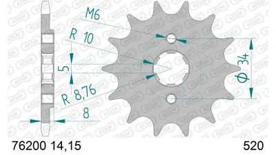 Produktbild von AFAM Kettenritzel 76200-14 Vorne für HONDA MOTORCYCLES NSR Stahl