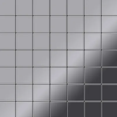 Produktbild von Mosaik Fliese massiv Metall Edelstahl marine hochglanz grau 1,6mm Attica-S-S-MM