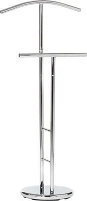 Produktbild von Herrendiener Kleiderständer Kleiderbutler Damendiener Garderobe LAURENZ mit Hosenbügel, Metall verchromt