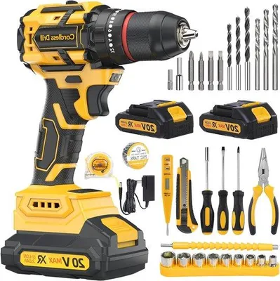 Produktbild von Famanu Werkzeugkoffer mit Bohrschraubendreher - professionelle Set