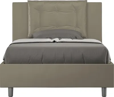 Produktbild von ITYHOME - Gepolstertes Bett mit Bettkasten 120x210 mit Kunstlederbezug Cappuccino Annalisa