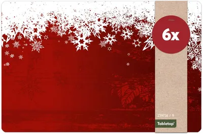 Immagine prodotto di Set di 6 tovagliette lavabili con neve di Natale