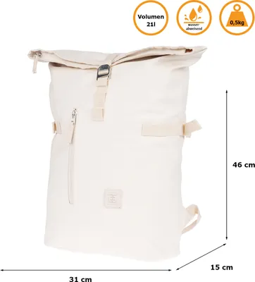 Produktbild von Großer Damen Herren Roll up Rucksack Plane Tasche Fahrradrucksack Kurier Rollup Bag  Weiß