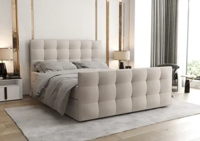 Sommier Tapissier 160x200 Cm En Tissu Gris Et Pieds Métal - REMIMOS