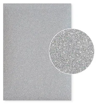 Produktbild von Plottermarie Plotterfolie Mega Glitter für kreative Veredelungen – Plotterfolie für Textildruck, T-Shirts, Baumwolle, Polyester, DIY & Spezialeffekte A4 - 951 Holo Silver