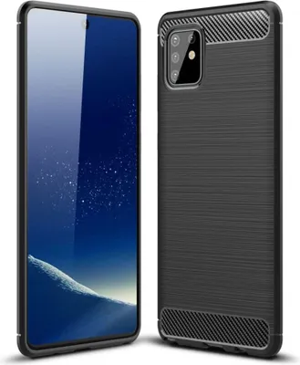 Produktbild von Schutzhülle Handyhülle für Samsung Galaxy A81 Case Cover Carbon Optik Grau