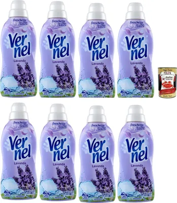 Produktbild von Vernel Vernel Lavendel Weichspülerkonzentrat Waschmaschine, Weichspüler für Wäsche mit Duft bis zu 100 Tage, 700 ml - 8x 700 ml + Italian Gourmet polpa 400g