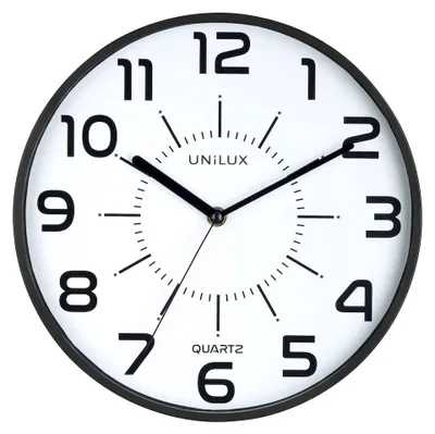 Wanduhr mit Quarzwerk, 28 cm, schwarz, leise