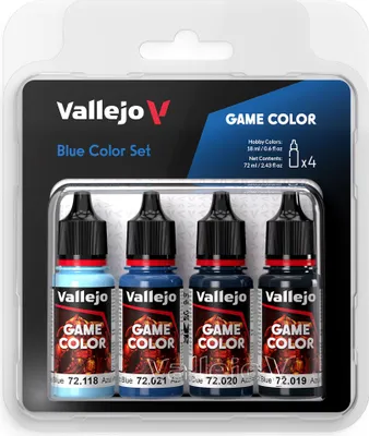 Produktbild von Vallejo 72.376 - Farb-Set Blau, 4x 18 ml - Neu