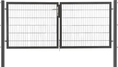 Produktbild von Floraworld Gartentor doppelflügelig Premium inkl. 2 Pfosten 300 x 120 cm anthrazit