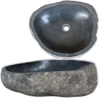 Immagine prodotto di vidaXL Lavabo in pietra di fiume ovale 38-45 cm