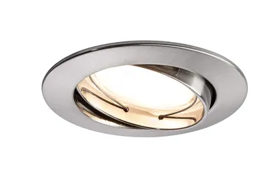 Produktbild von Paulmann Premium Einbauleuchten Set Coin satiniert rund schwenkbar LED 1x6,8W 2700K 230V 51mm Eisen gebürstet/Alu Zink