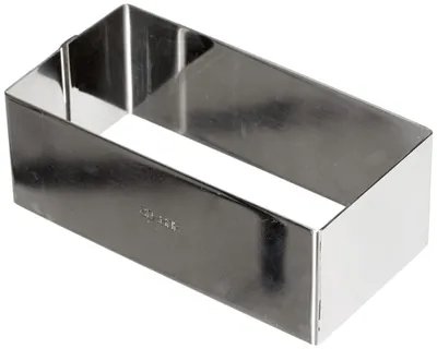 Rechteckiger Banketbakkersring aus Edelstahl, 12x6x4,5 cm