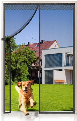 Produktbild von Fliegengitter Magnetisch 95 x 210 cm für Türen - Insektenschutz für Balkon-, Keller- und Terrassentüren