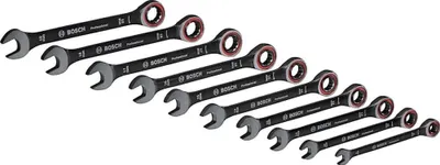 Produktbild von Bosch Professional Schraubenschlüssel Set 10tlg. (8/10/12/13/14/15/16/17/18/19 mm, Tasche) - Amazon Exclusive Set