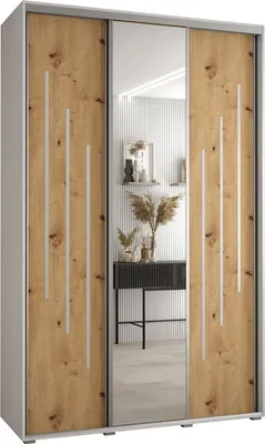 Produktbild von MEBLE KRYSPOL Davos 9 Schrank, drei Türen - 235,2x160x45 cm - Weiß Artisan Silber