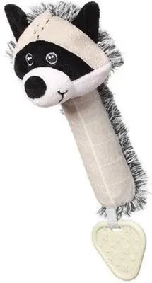 Produktbild von BabyOno Plüsch-Quietschtier Waschbär Rocky Raccoon, schwarz-weiß