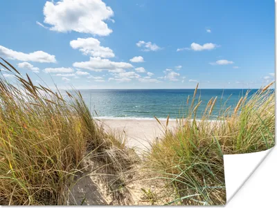 Produktbild von MuchoWow® Poster Düne - Gras - Meer - Strand 160x120 cm - Foto Plakat