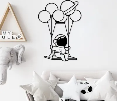 Obrázok produktu pre Wallity, Astronaut 1, dekorácia na stenu, čierna, kov, 44 x 70 cm