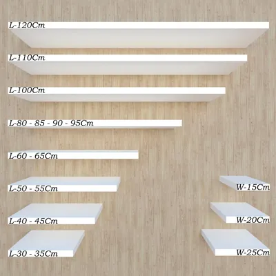 Image de Étagère murale en bois blanc, dimensions 110 x 15 x 2,5 cm, capacité de charge jusqu'à 30 kg, à fixer au mur