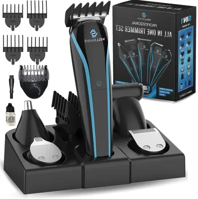 Immagine prodotto di Tagliacapelli per uomo - Trimmer per la cura del corpo - Cura personale - Multifunzione 5-in-1 - 16 x 35 x 3 cm - Nero