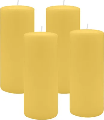 Produktbild von 4er Set Adventskranzkerzen Grapefruit Gelb Ø 50 x 200 mm